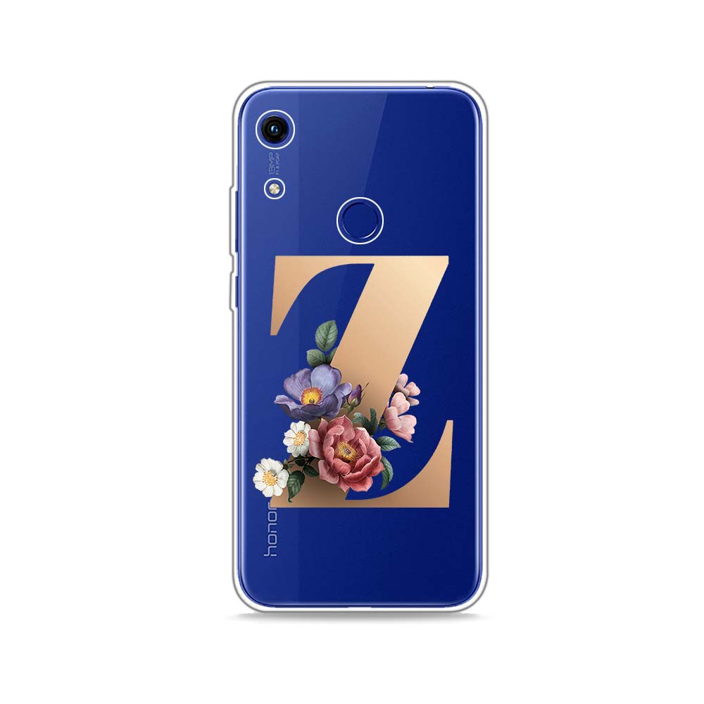Letter Alphabet Flowers Z Silicone Cover For Honor 10X 9X 8X MAX 20 10 9 8 8A 8C 8S Prime 7A Pro Lite Soft Phone Case