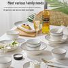 2025 Modern Ceramic Dinnerware Set - Underglaze Rice Bowls, Plates, and Chopsticks