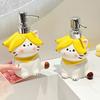 370ml Soap Dispenser Cartoon Cat Lotion Dispenser Bathroom Ceramic Press-type Hand Soap and Shower Gel Separate Bottles