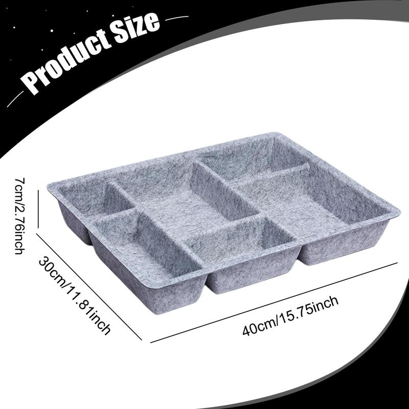 Felt Drawer Organizer Tray Container Space Saving Multifunctional Separator 6 Grids for Cabinets Tabletop Toys Jewelry Makeup