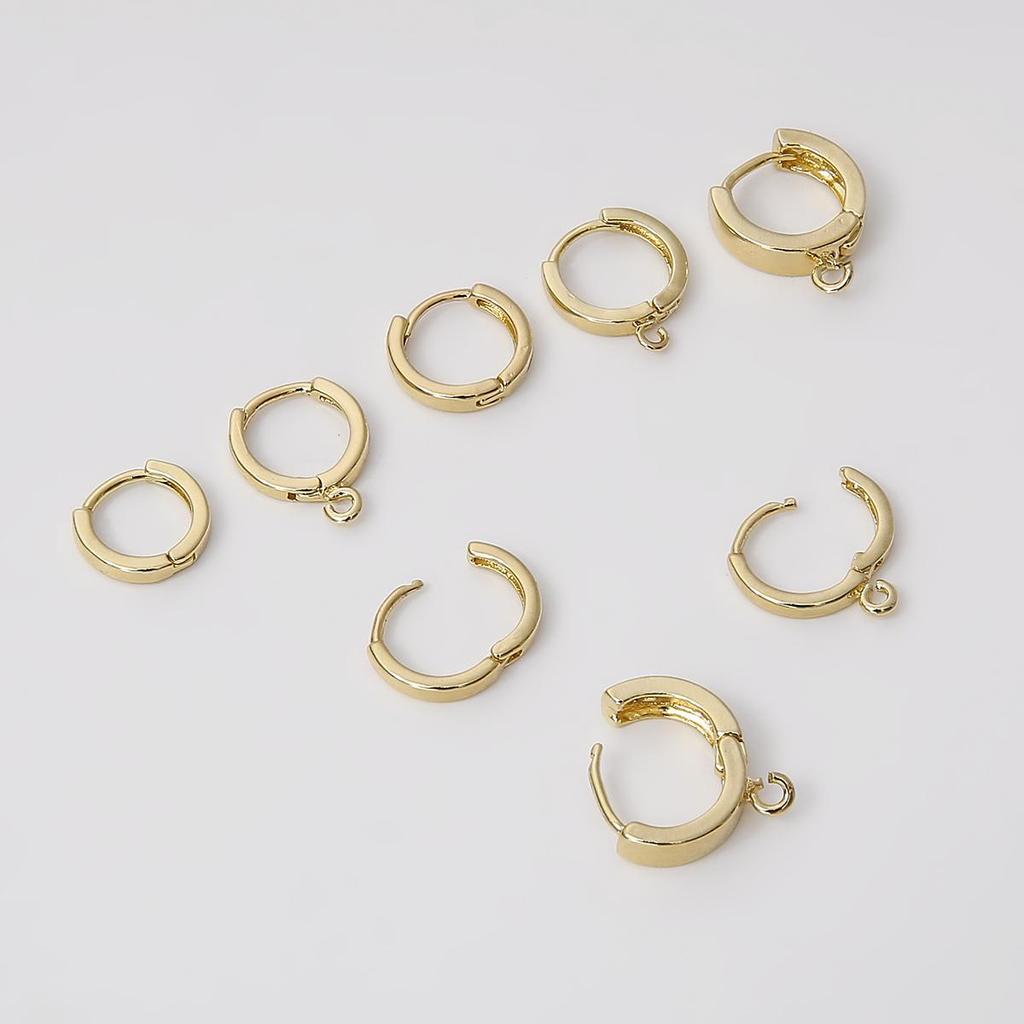 1 par de pendientes de gancho de latón de 12/13/14mm para mujeres y niñas, accesorios de cierre de pendientes