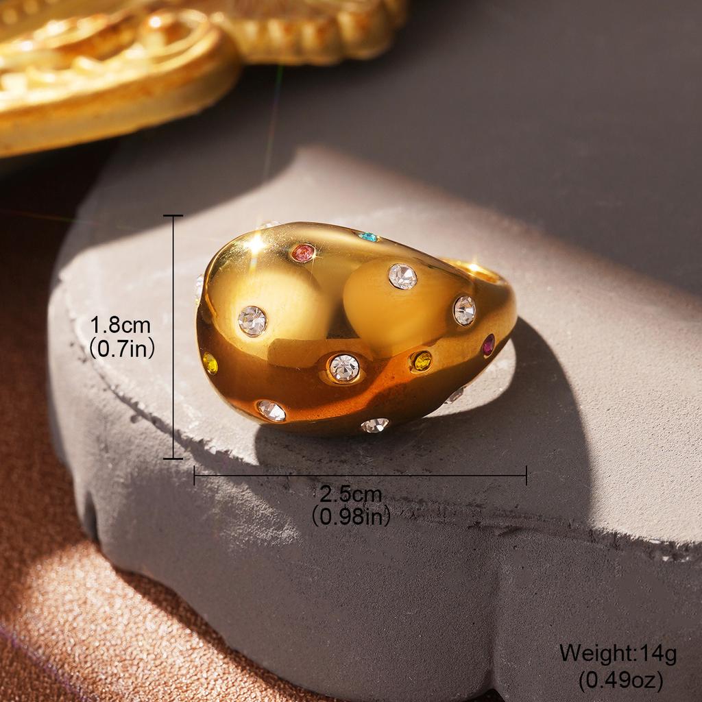 Cold wind fashion stainless steel European and American ring temperament line high-end sense gold hand jewelry