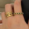 PONYKISS Silver Colorful Zircon Round Opening Rings for Women Minimalist Trendy Fine Light Luxury Accessories