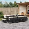 Vidaxl 15-Cz. Garden Furniture Set With Cushions, Black, PE Rattan