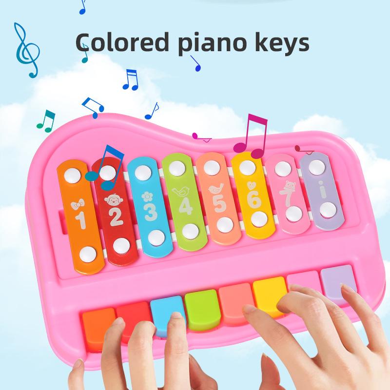Toys Educational Toys 2 in 1 Baby Music instruments Montessori 8-note Xylophone Piano Parish Music Play Games Travel for Toddler