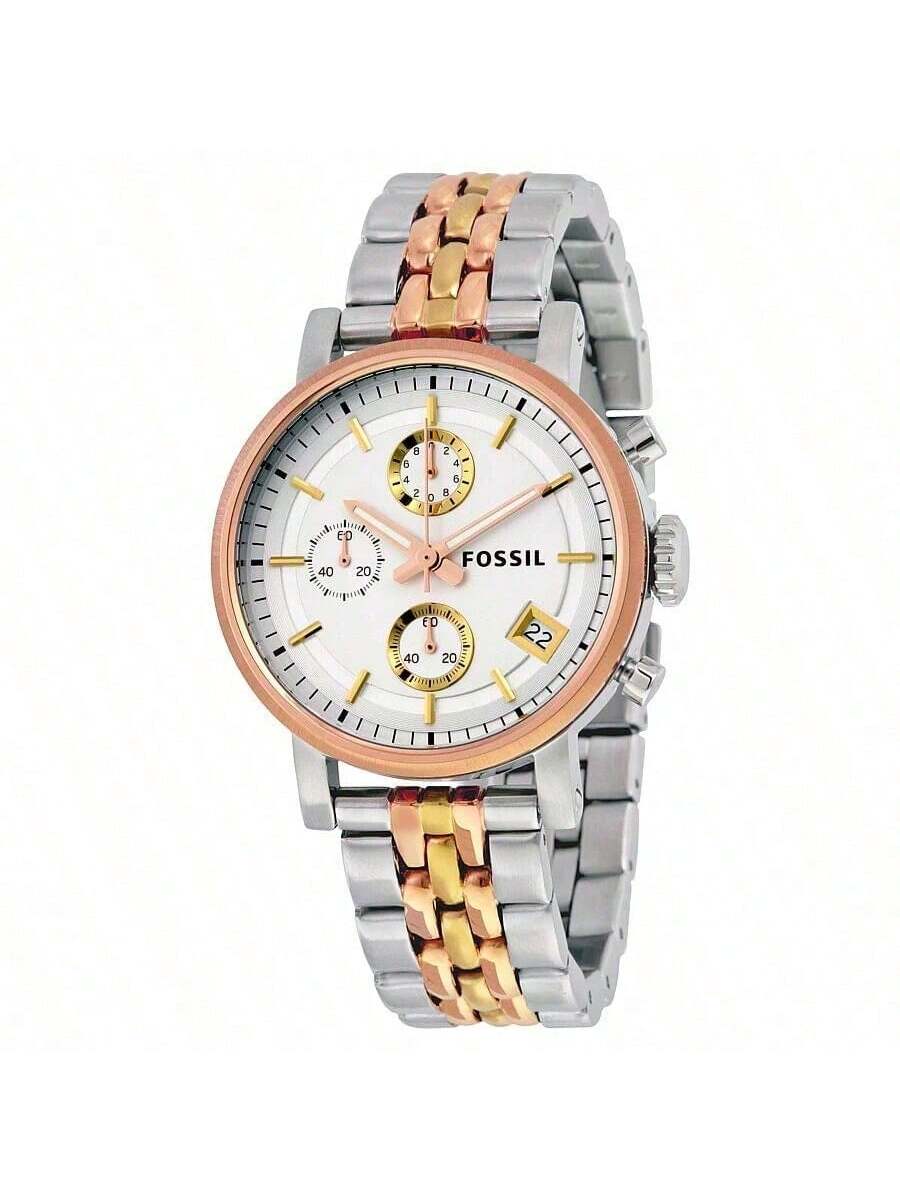

Женские кварцевые часы Fossil из нержавеющей стали с 3 стрелками, корпусом и стеклом из нержавеющей стали, ES3840 розового золота