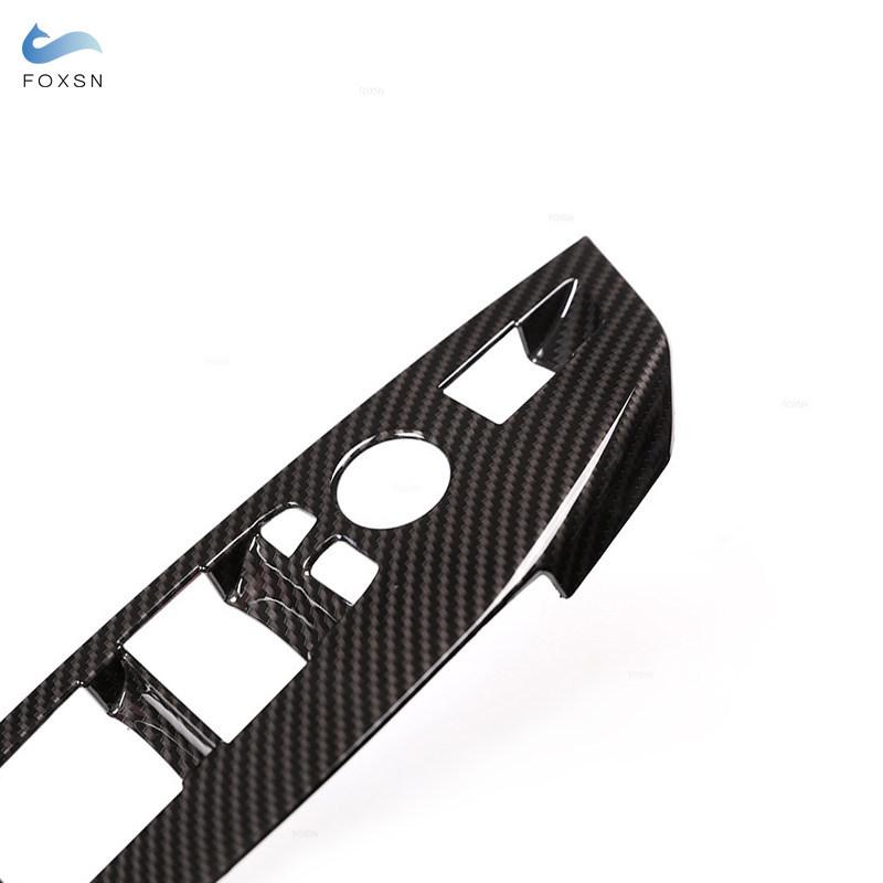 For BMW X3 X4 G01 G02 2018    Door Window Lift Switch Buttons Control Panel Frame Cover Carbon Fiber Texture Trim