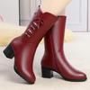 Winter New Fashion High Heel Side Zipper Black Versatile Fashion Boots For Women External Wear Comfort Anti-Slip Mid-Calf Boots