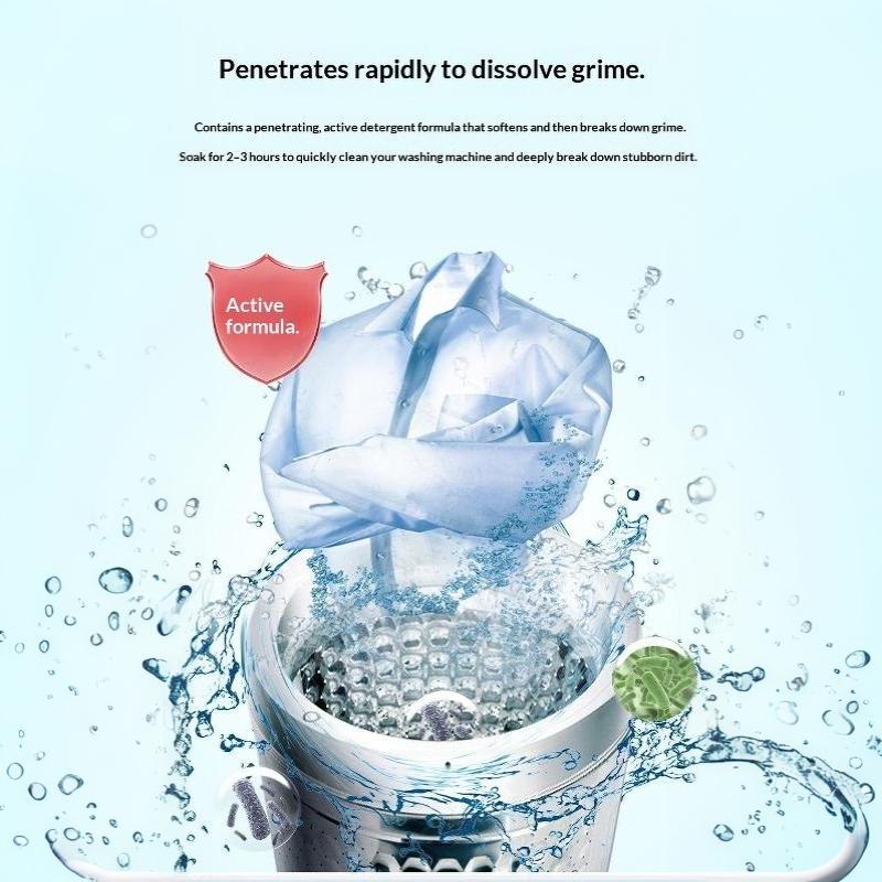 Washing Machine Cleaner Tablets High Efficiency Limescale Odor Eliminator 12/30 Pcs for Household Washer Cleaning