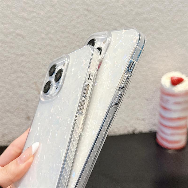 Luxury Shell Pattern Laser Phone Case For iPhone 17 Air 16 15 14 13 12 11 Pro Max Plus IMD Shockproof Bumper Cases Cover