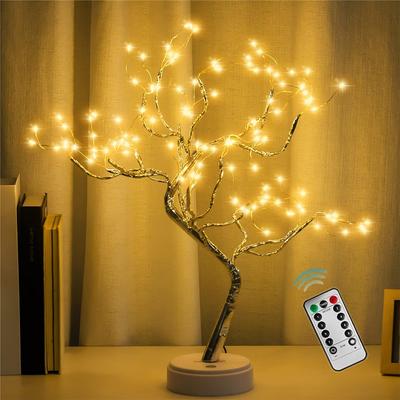 LED stromčeková lampa USB stolná lampa nastaviteľný dotykový spínač DIY umelý vianočný stromček rozprávkové nočné svetlo pre domácnosť vianočná dekorácia