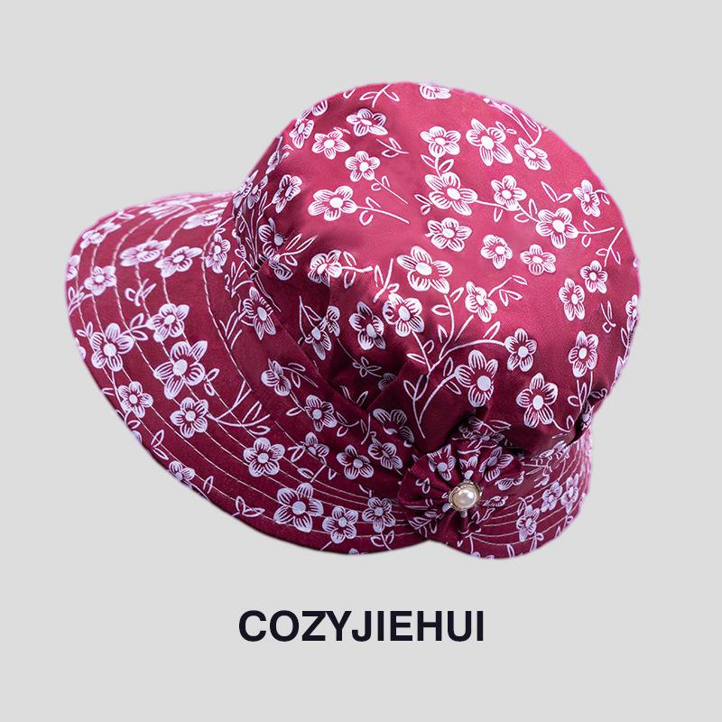 Wholesale summer middle-aged and elderly sunshade sunscreen cap outdoor leisure foldable bucket hat light fashion versatile top hat