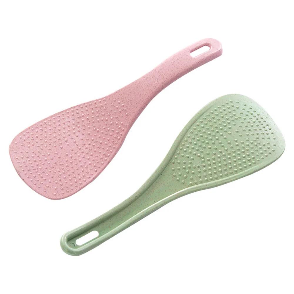 1PC Lovely Kitchen Ladle Non Stick Rice Paddle Meal Spoon Wheat Straw PP Household Plastic Non-Stick Rice Spoon