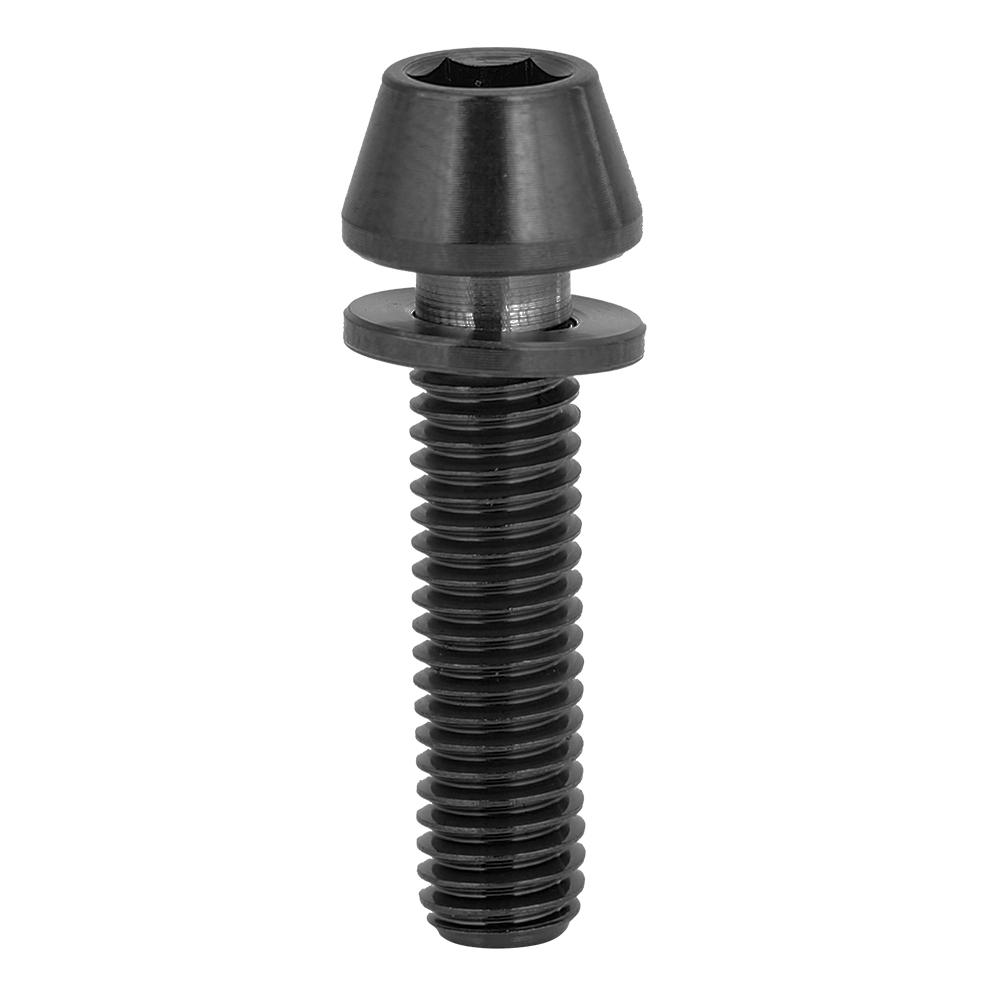 8mm Cycling Tapered Head Bolt Screw Fastener with Washer for Mountain Bike Black M5x20