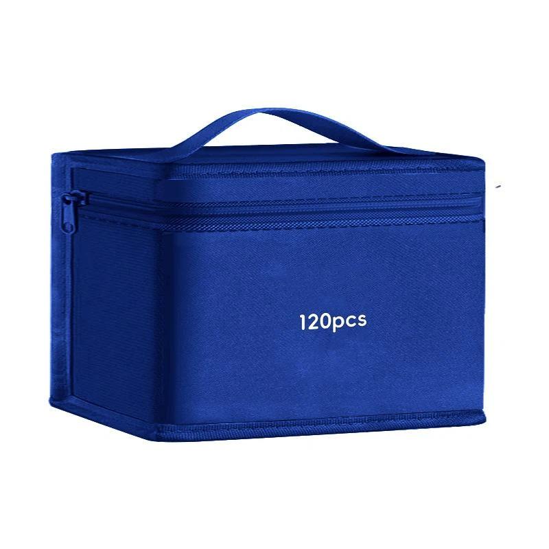 1 Peça Bolsa de Armazenamento para Canetas Marcadoras de Arte de Grande Capacidade 40/100/120 Peças Estojo de Lápis Dobrável Quadrado Bolsa Organizadora para Canetas Marcadoras
