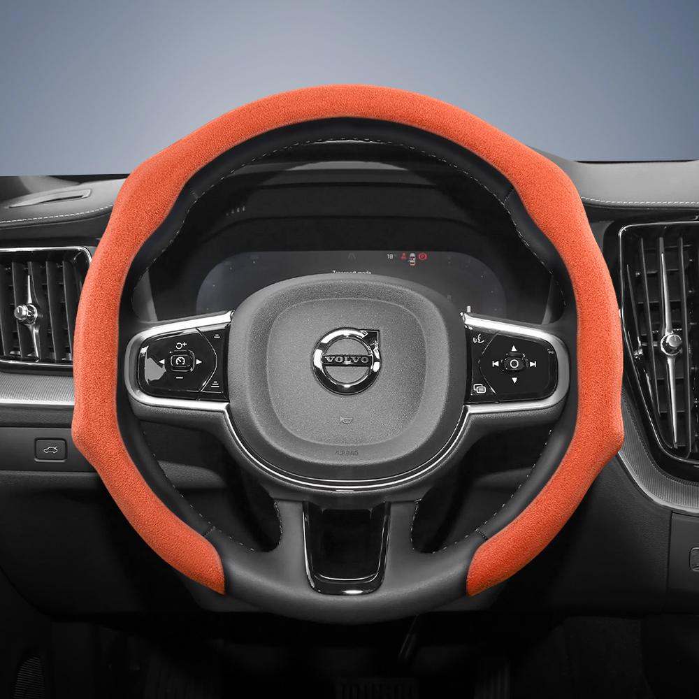 

Suitable for Volvo Premium Suede Snap-On Steering Wheel Cover Anti-Slip Durable Xc60 Xc40 Xc90 S90 V60 S60 C40 Recharge V90 Cc Excellence V40 V70 C30