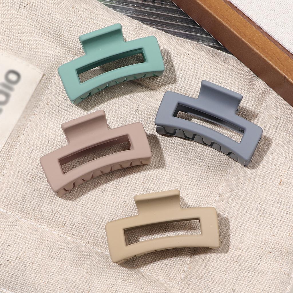 4 Pack Compact Square Claw Hair Clips Colorful Hair Accessories For Women And Girls Non-Slip Matte Jaw Clips For Thick And Thin X
