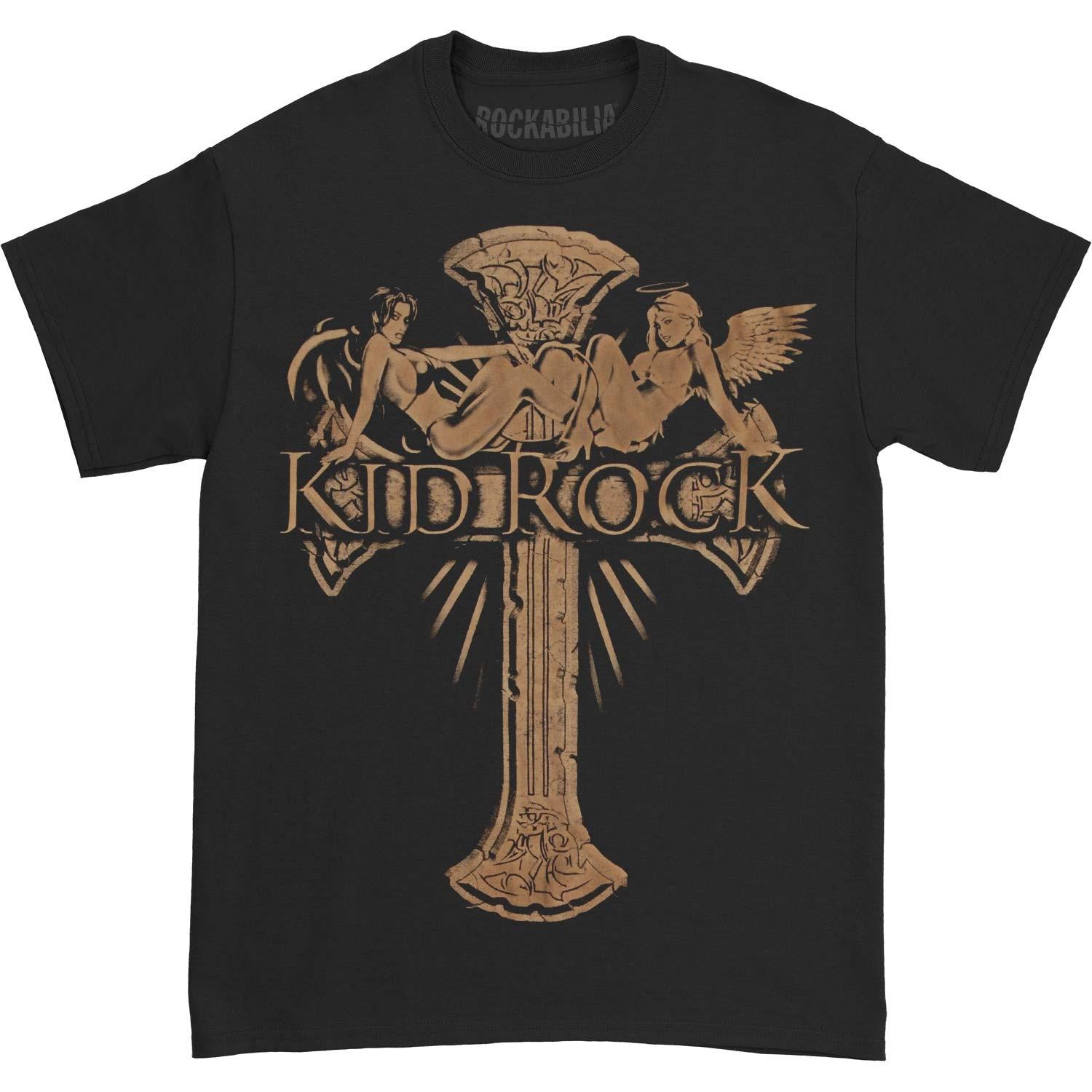 Men s Kid Rock Angel Devil T-shirt Small Black 2XL