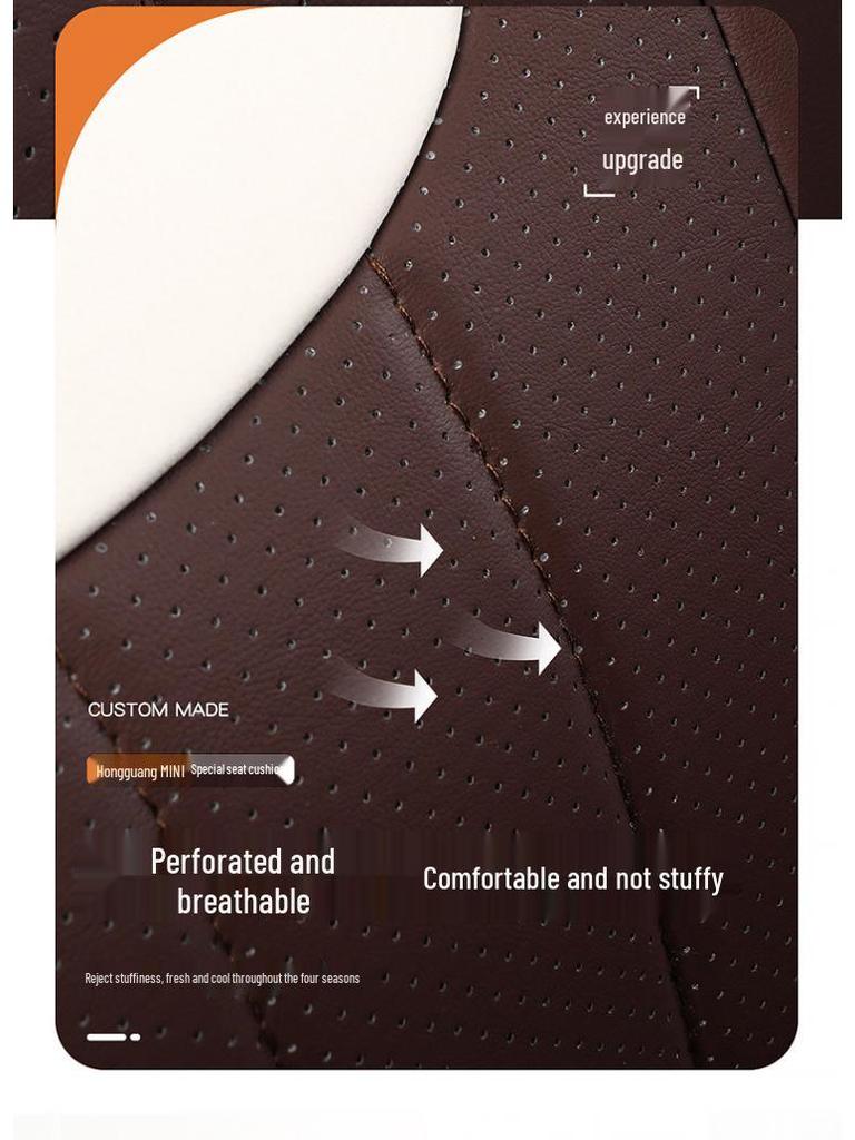 Wuling Hongguang Mini 3rd Gen Nappa Leather Car Seat Cushion - Universal for All Seasons
