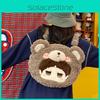 Style Same Star Cartoon Furry Bear Backpack Large Capacity Doll Shoulder Bag