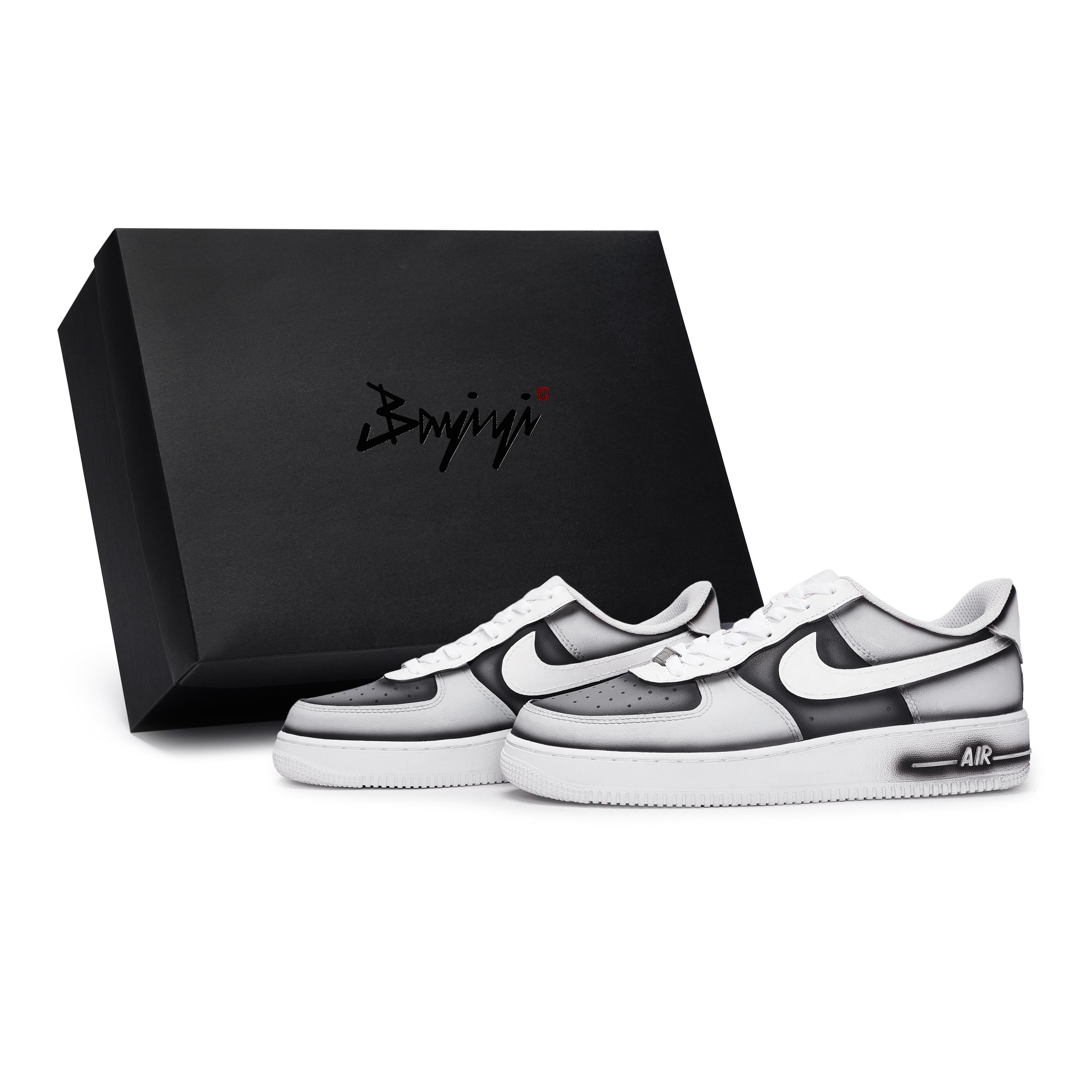 

Nike Air Force 1 Made In 811, Dented World, Special Shoebox Slip Resistant Low top Skateboard Shoes Unisex Black White CW2288-111(Team80-S-BOX) 38