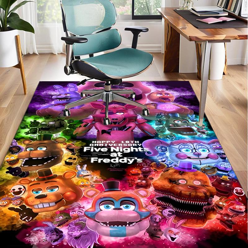 Five Nights Teddybär Büro Teppich Stuhlunterlage, Spielteppich, Geeignet für Eingangsbereich, Schlafzimmer, Wohnzimmer, Schreibtisch, Weihnachtsgeschenk