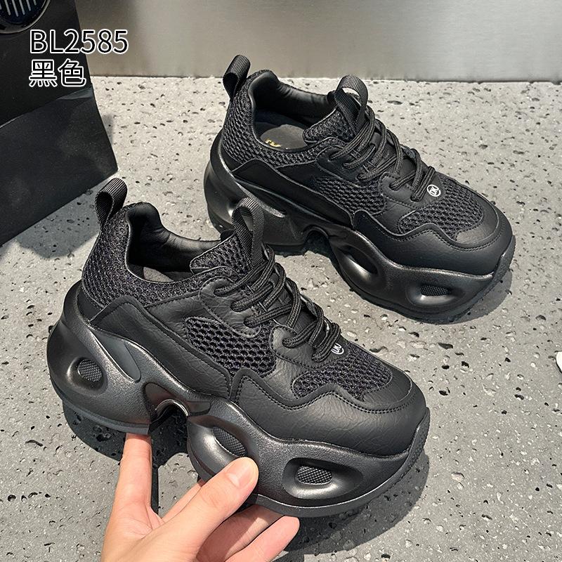 Platform dad shoes autumn new leather small ins trendy breathable sports and leisure shoes
