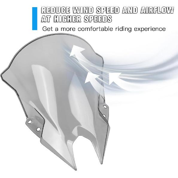 CHIFUN Para-brisa de 18,4" para Ninja 500 / Ninja 500 SE 2024 2025 2026, Defletor de Vento de Fluxo de Ar para Substituição Kawasaki - Motocicleta Ninja500
