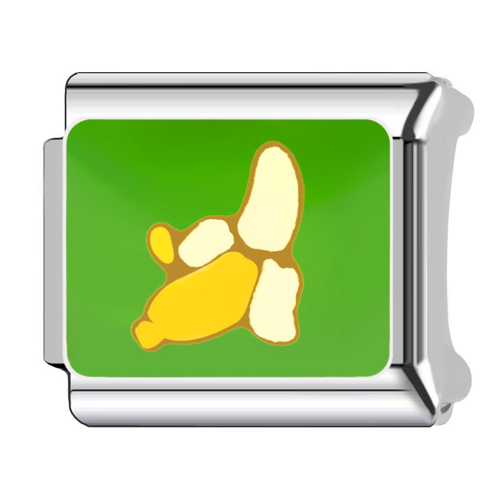 Bracelet Modular Titanium With Steel Cartoon Fruit And Vegetable Charms