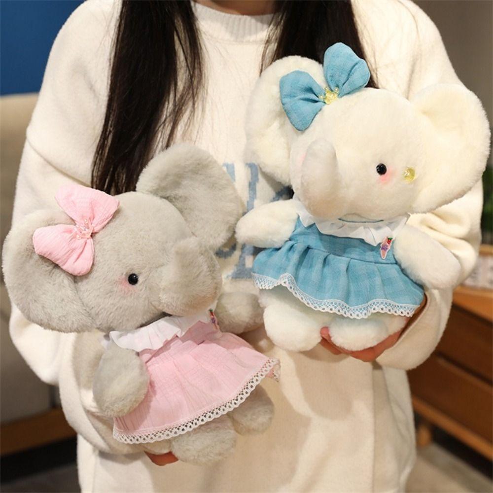 Wearing Bow Lace Dress Elegant Soft Fluffy Doll Pretty Stuffed Rabbit Doll Children's Toy