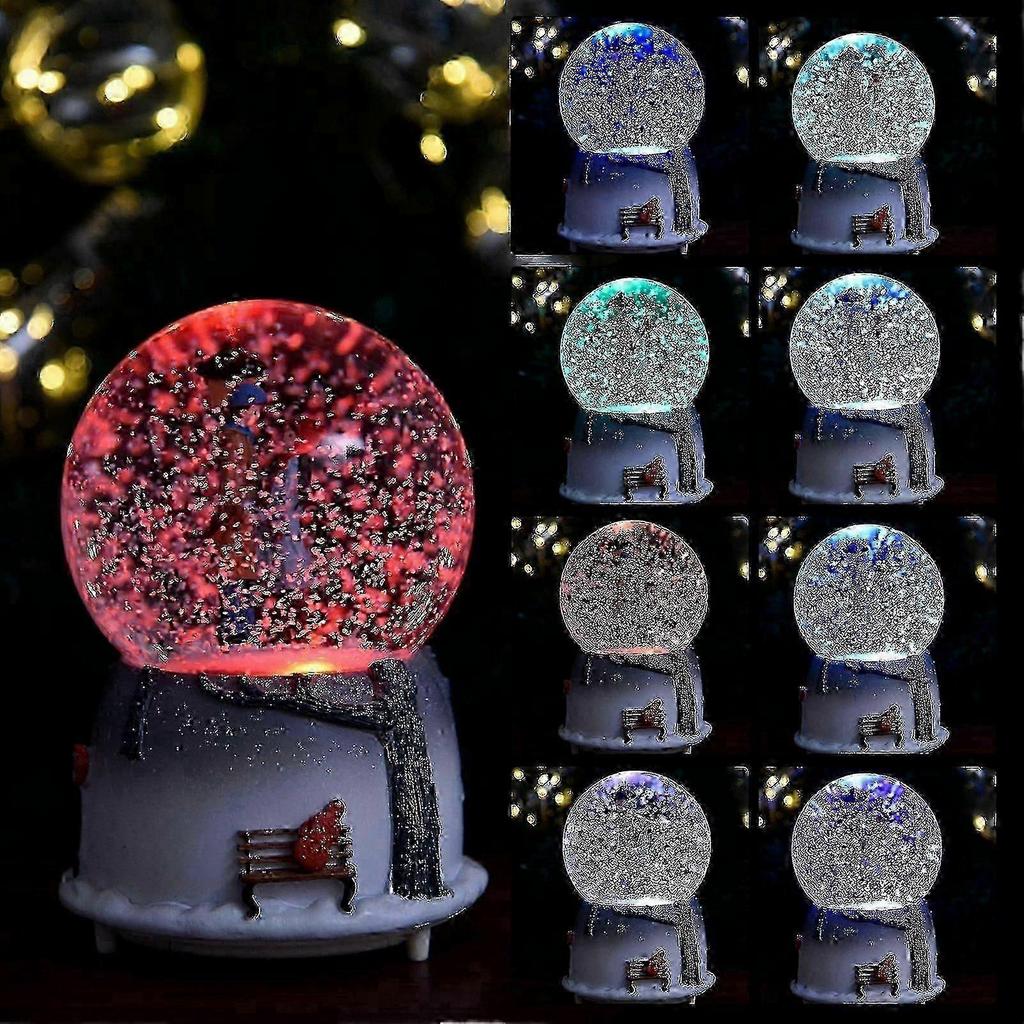 Romantic Lover Musical Snow Globe LED Couple Crystal Ball Music Box Automatic Snow Spraying Sky City Music Box Valentine S Giftc 25-26sZZ57 S06