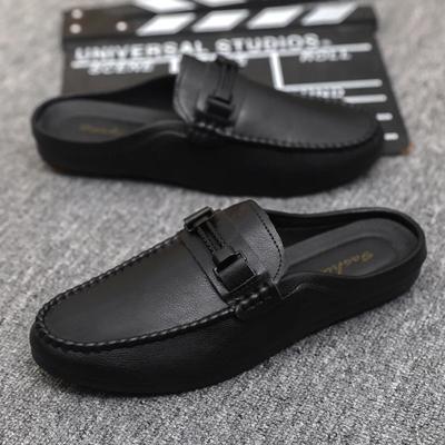 Sommer Leder Herren Halbslipper Atmungsaktive Herren Freizeitschuhe Bequeme Walking Slipper Schuhe