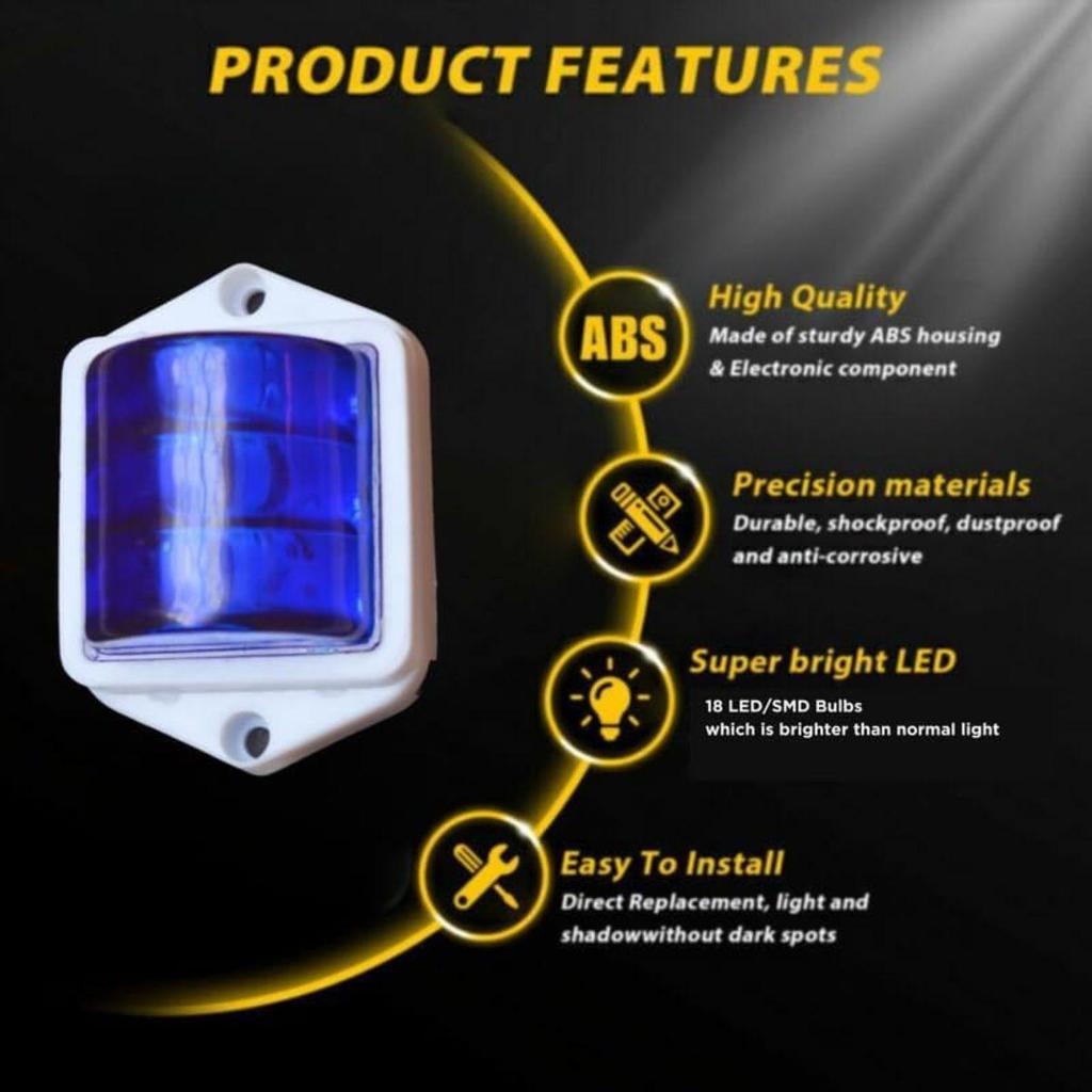 APSMOTIV 2Pc Trailer Rv Marker Led Light Clearance Light Blue, 2x2 Inch Led Bubble 12V Lights For Boat Trailer Rv Trucks Bus Universal