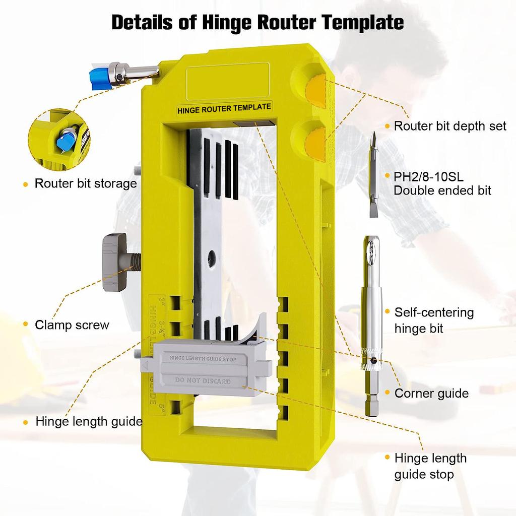 Plastic Hinge & Door Lock Hole Positioner, Drilling Locator for Hardware Installation
