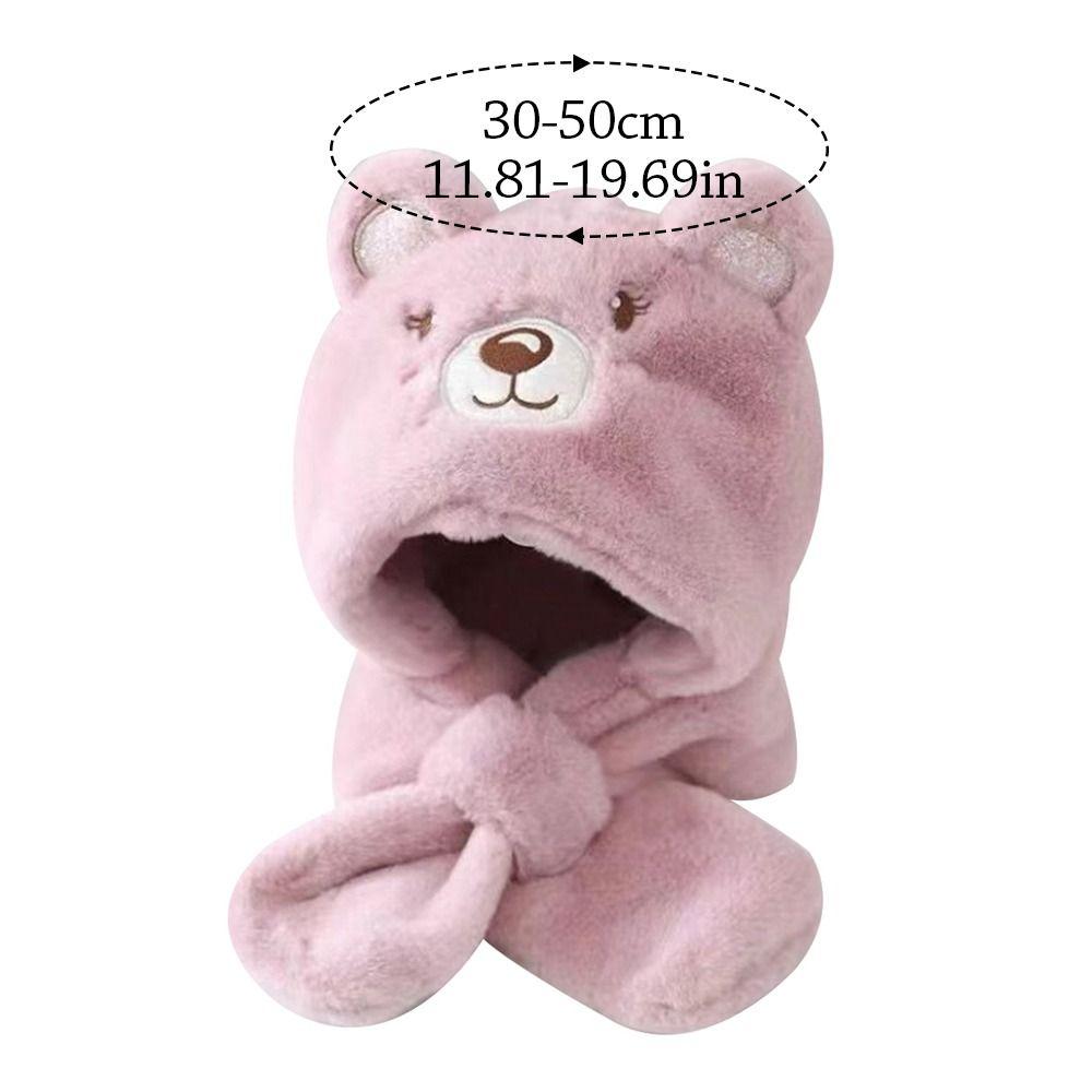 Thickening Kids Scarf Hat Integrated Warm Ear Protection Cap Cute Baby Winter Hat  Children