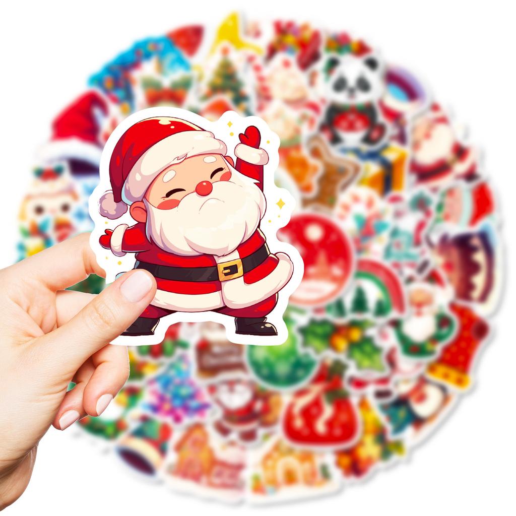 50 Weihnachts-Kuchenfiguren, Cartoon-Kekshaus-Dekorationen, Tasse, Aufkleber für Elektrofahrzeuge