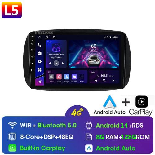 2Din Android 12 For Mercedes Smart 453 Fortwo 2014 - 2020 Autoradio Multimedia Player 1280*720 Screen Carplay Car Radio 2Din DVD