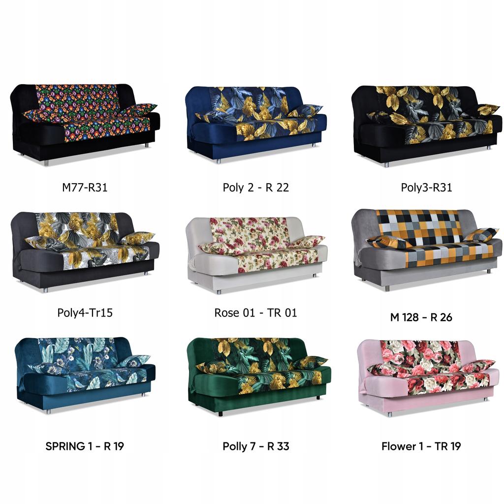 Kanapa sofa Sara Print Duo rozkładana wersalka spania bonell łóżko Family meble