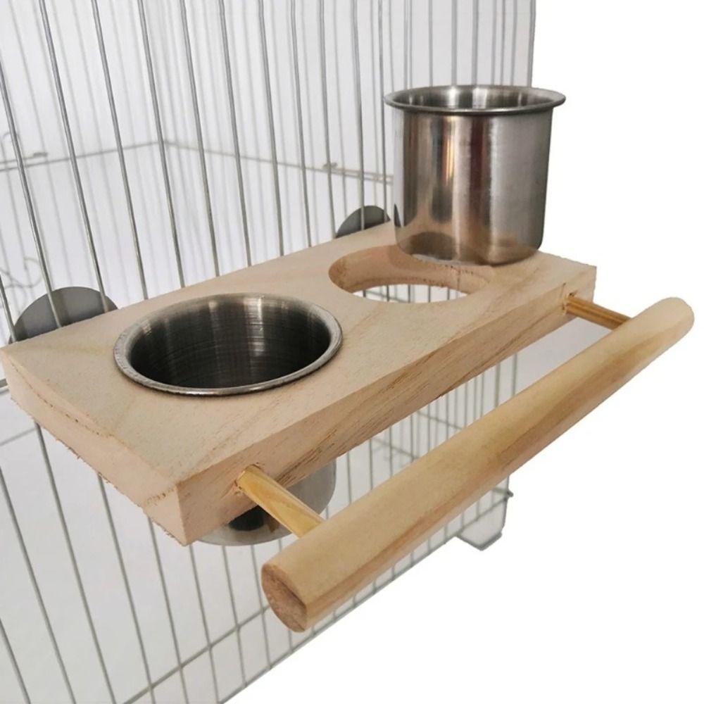 2 In 1 Bird Feeding Dish Cups Multifunctional Bird Food Cups Platform Hanging Feeder Bowls  Conures