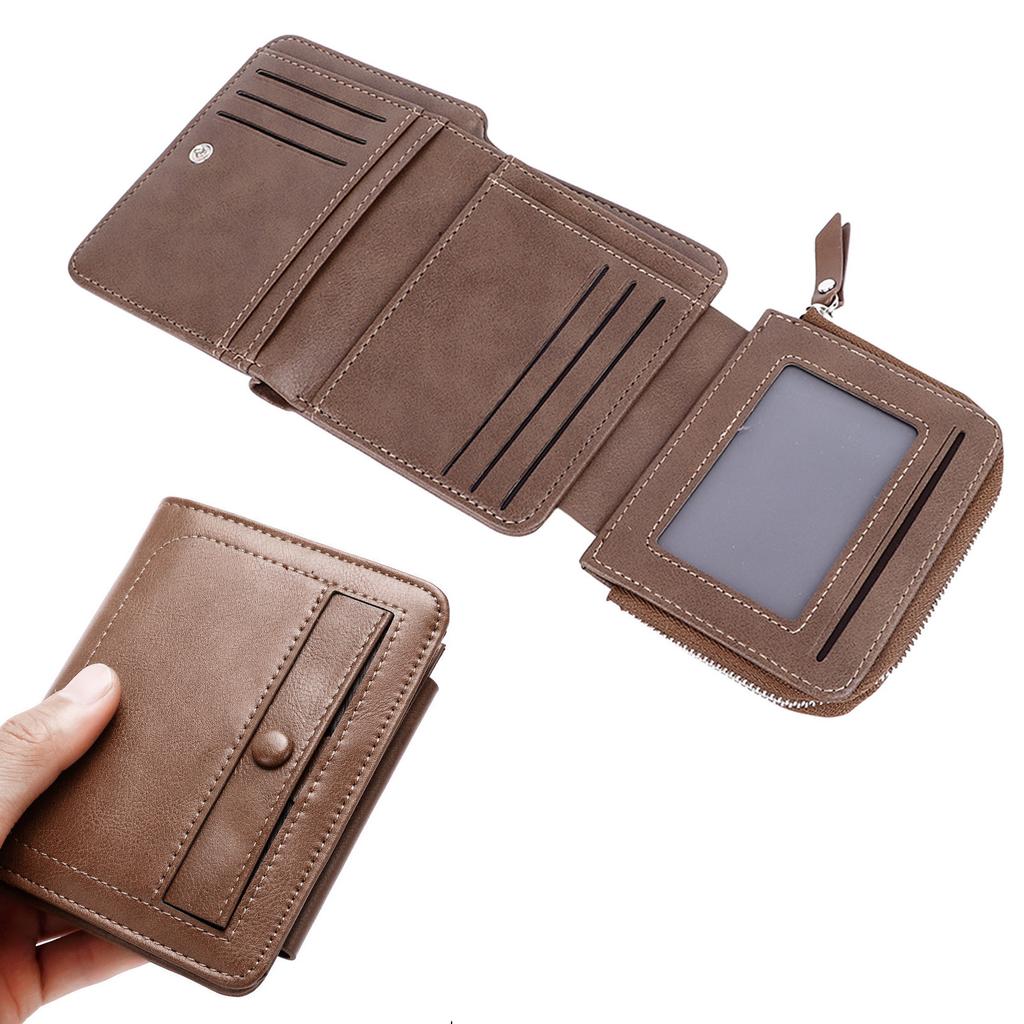PU Wallet with Multiple Card Slots PU Leather Textured Trifold Three Fold Wallet for Men Boys