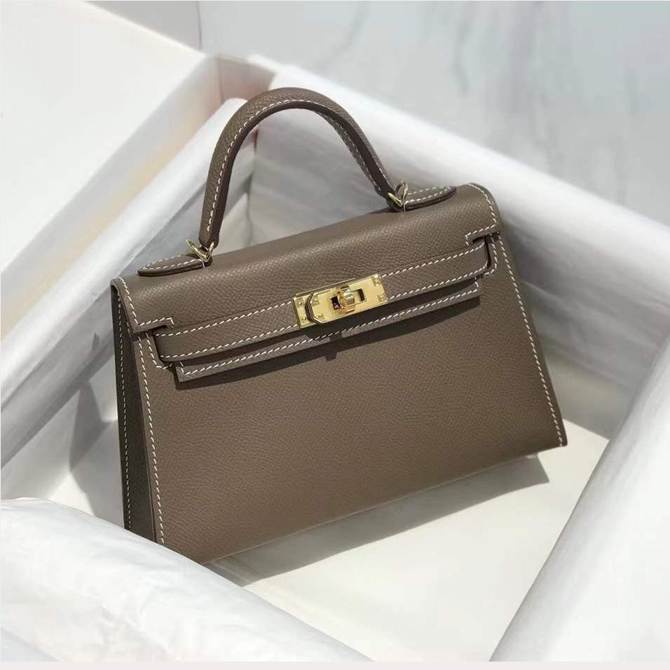 High-end First-layer Cowhide Kelli Bag Mini Bag 2021 New Trendy High-end Portable Shoulder Messenger Bag Women