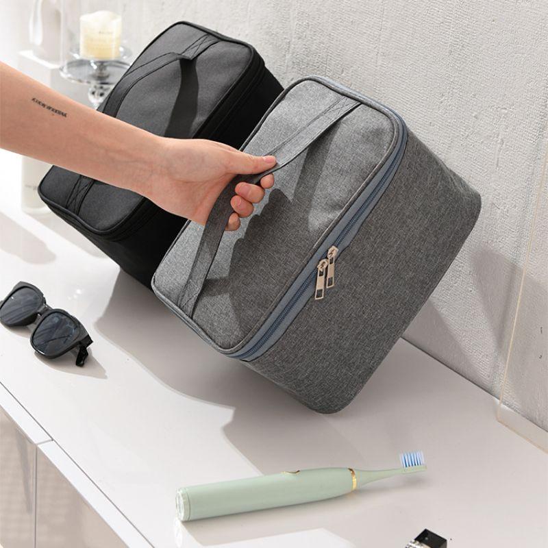 Square Business Travel Toiletry Bag Double-layer Large Capacity Makeup Bag Oxford Cloth Storage Bag Portable Handbag