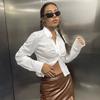 French Versatile Lapel Shirt, Slim and Slim Long-sleeved Temperament Top, Sexy Fashion Top