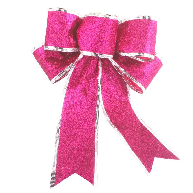 Glitter 25cm Luxurious Bow Hangings For Charming Christmas Decor Tree