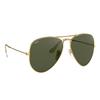 Ray-Ban Gold Rim Green Lenses Alloy Round Sunglasses for Men