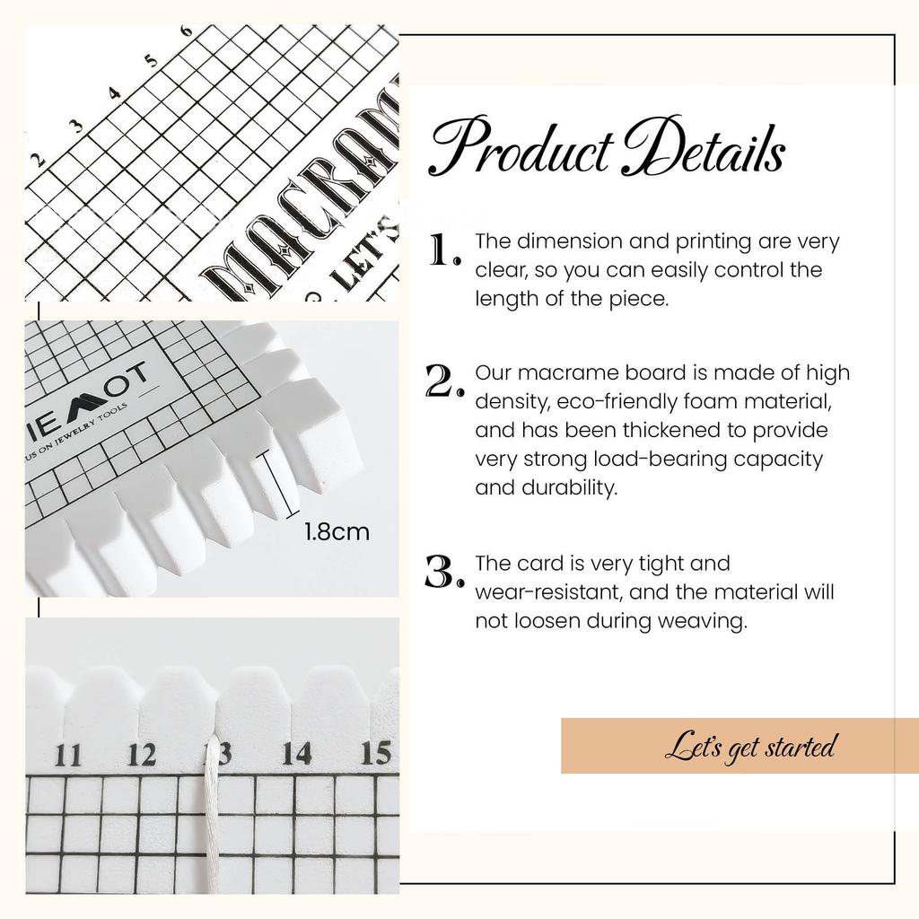 Creative Macrame Board Handcraft Knitting String Grided Boards Mat DIY Woolen Yarn Braided Fixed Tool Knotting Needle