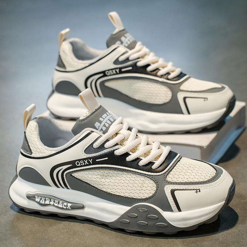 Men's shoes 2025 summer new breathable mesh sports shoes Korean version color matching light soft sole casual shoes dad shoes men