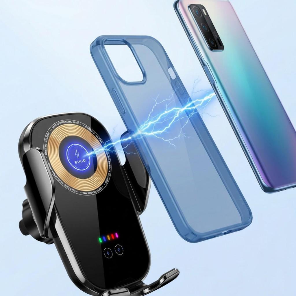 Wireless Charging Car Phone Holder & Mount with Suction Cup and Air Vent Support