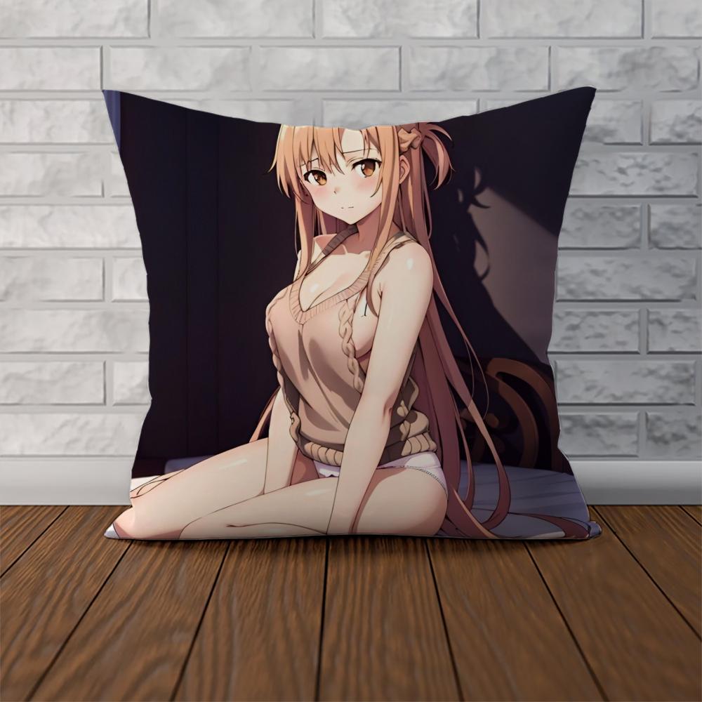 Sword Art Online Pillow Case For Car Sofa Decorative Home Doublesided Print Plush Square Throw Pillow Cushion Cover