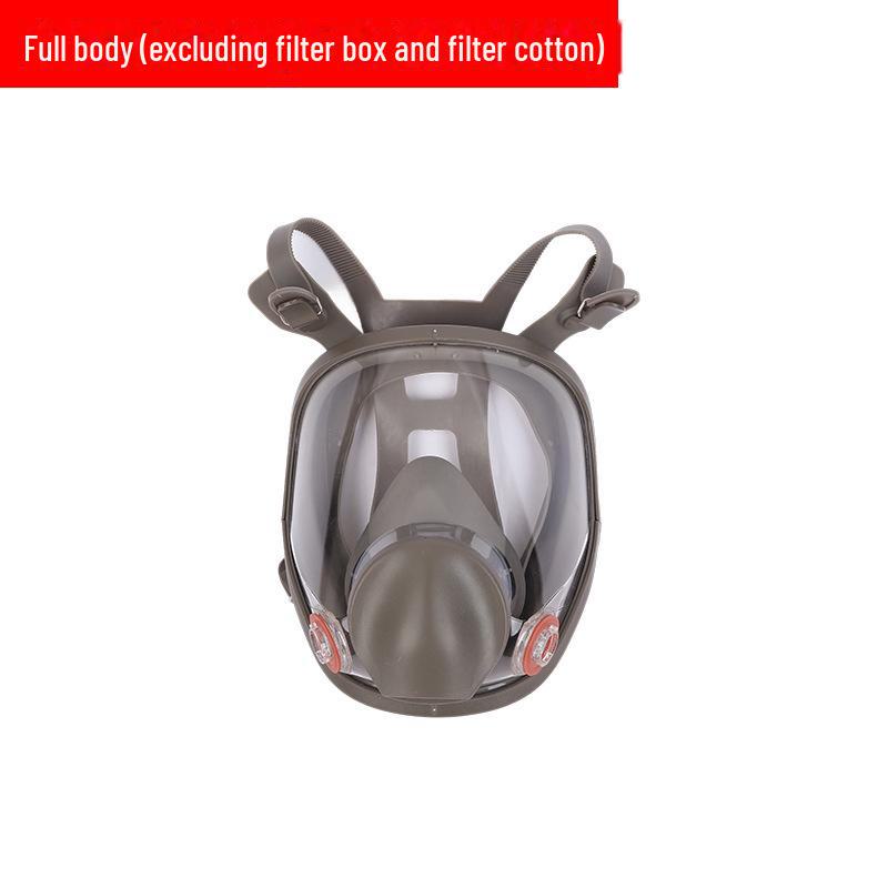 Full Face Silicone Gas Mask for Spray Painting, Chemical Pesticide Protection, Anti-Gas Filter, Wide View.